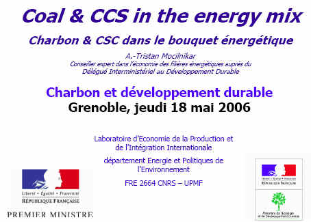 Charbon propre et incitations à réduire les émissions de carbone par Tristan Mocilnikar, DIDD  (rapport en anglais)