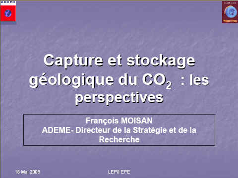 Capture et stockage géologique du CO2 par François Moisan